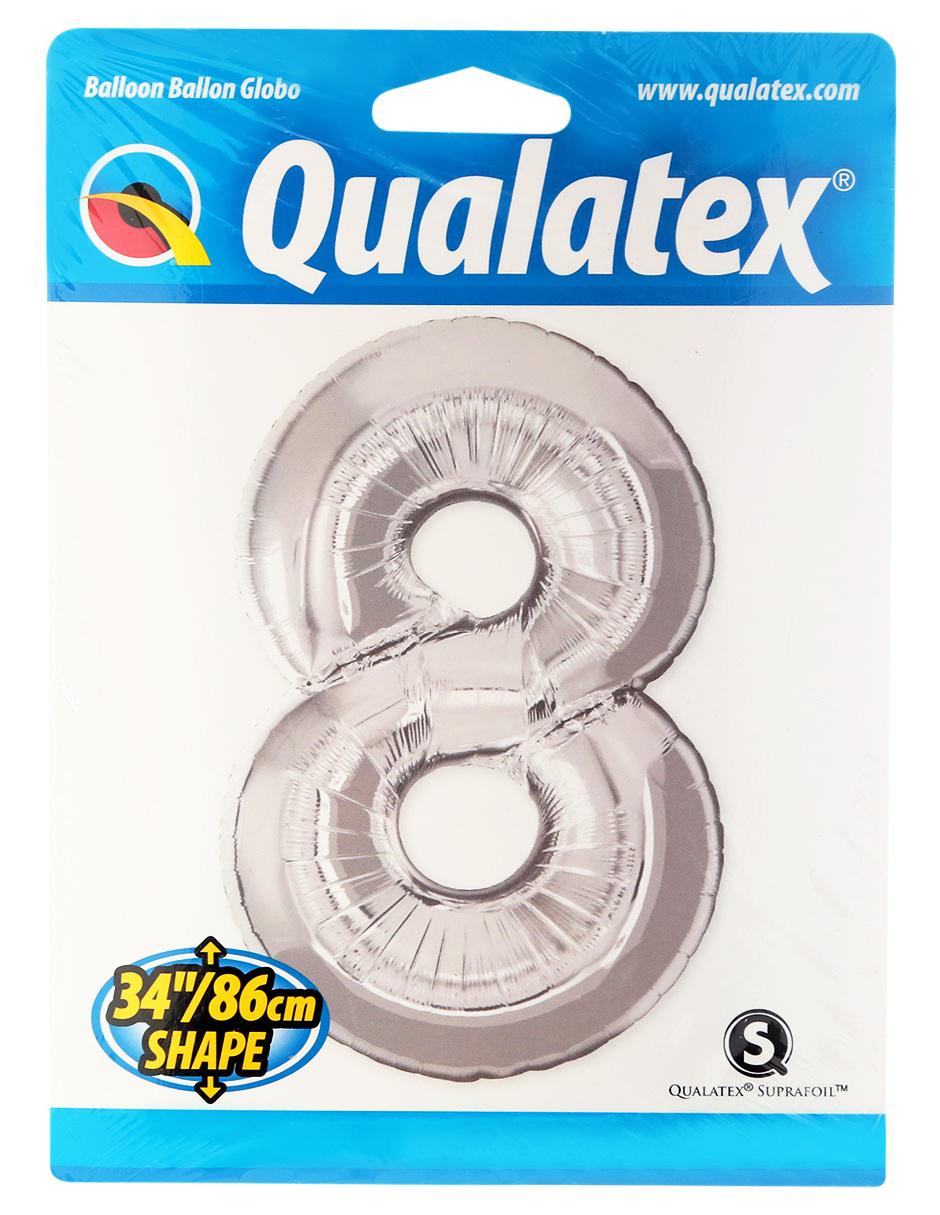Globo metálico Qualatex Número 8 plateado