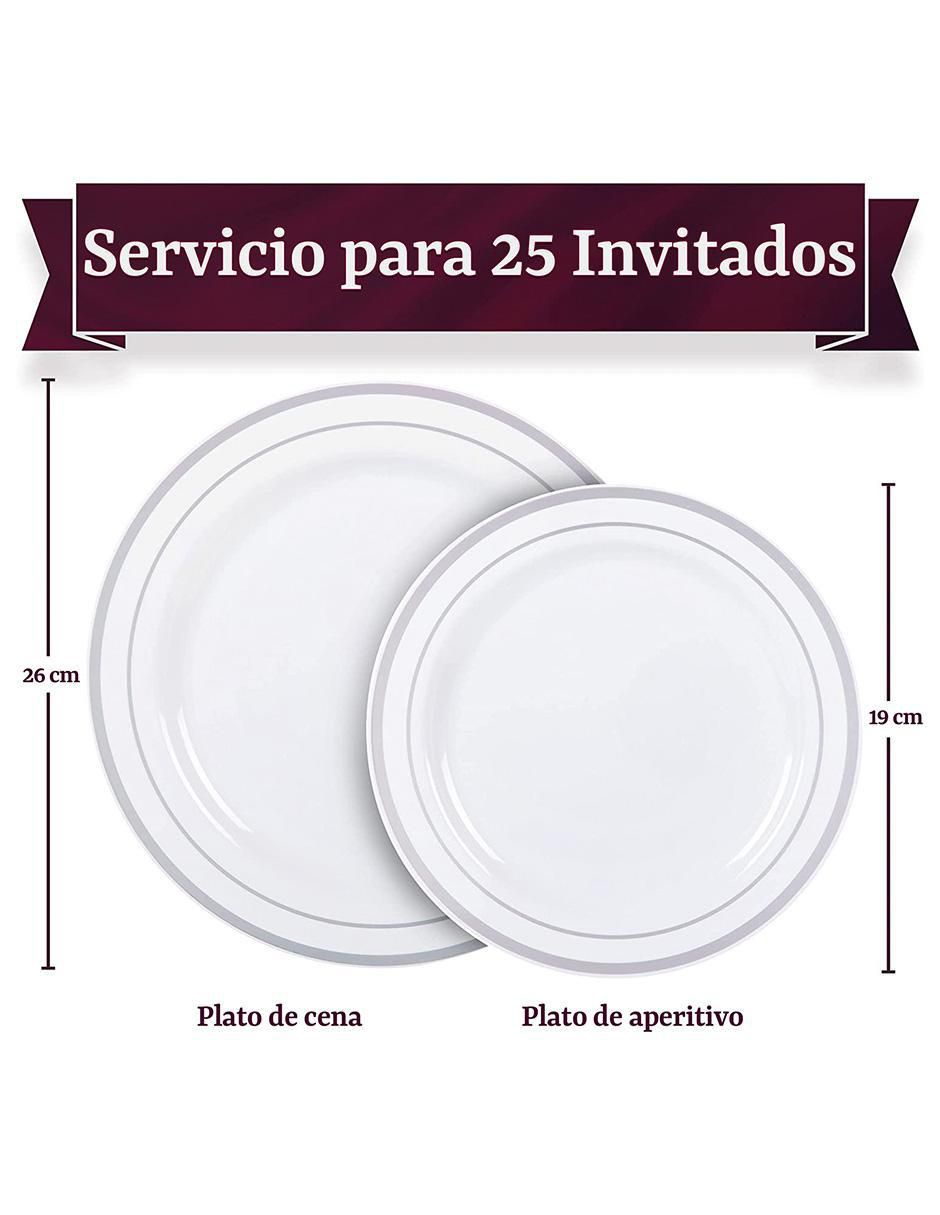 Plato fiesta de plástico 50 piezas 3
