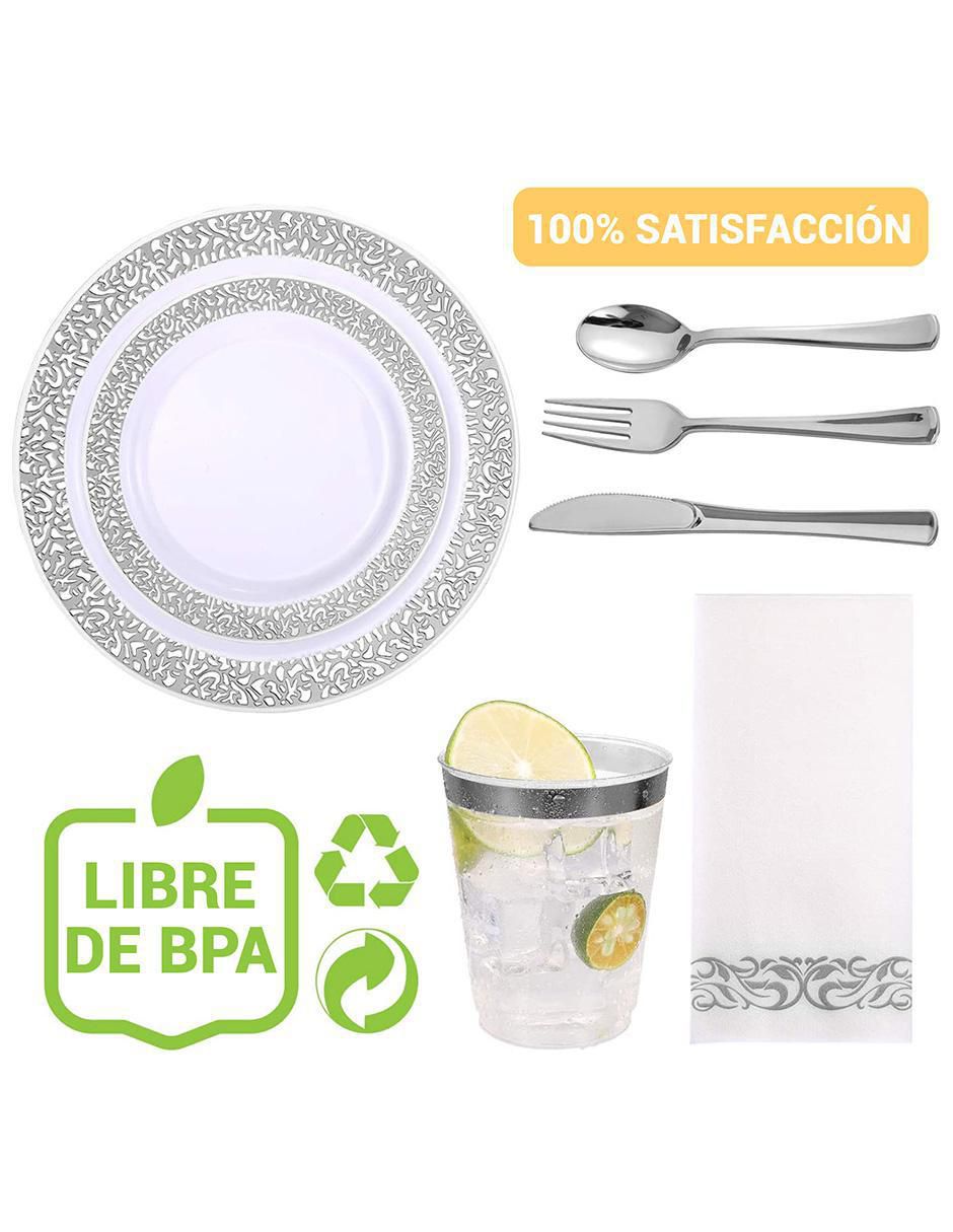 Vajilla para fiesta berry hip desechables de plástico para 25 personas 2