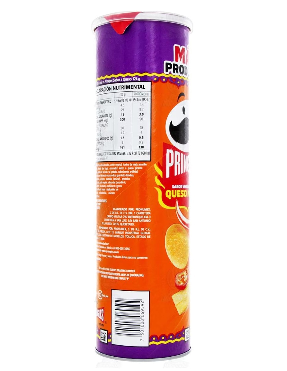 Papas Pringles cheddar cheese 141 gr 2